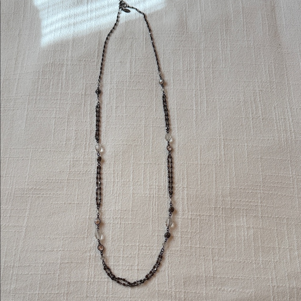 White House Black Market Silver and Black Necklace